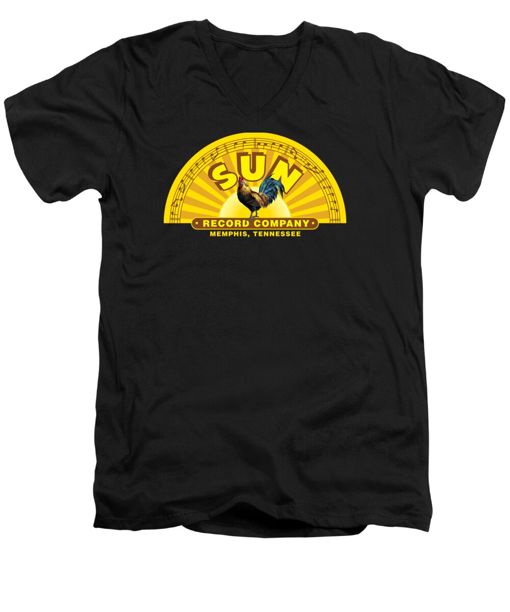 Digital Men's V-Neck T-Shirt featuring the digital art Sun Records by Gary Grayson