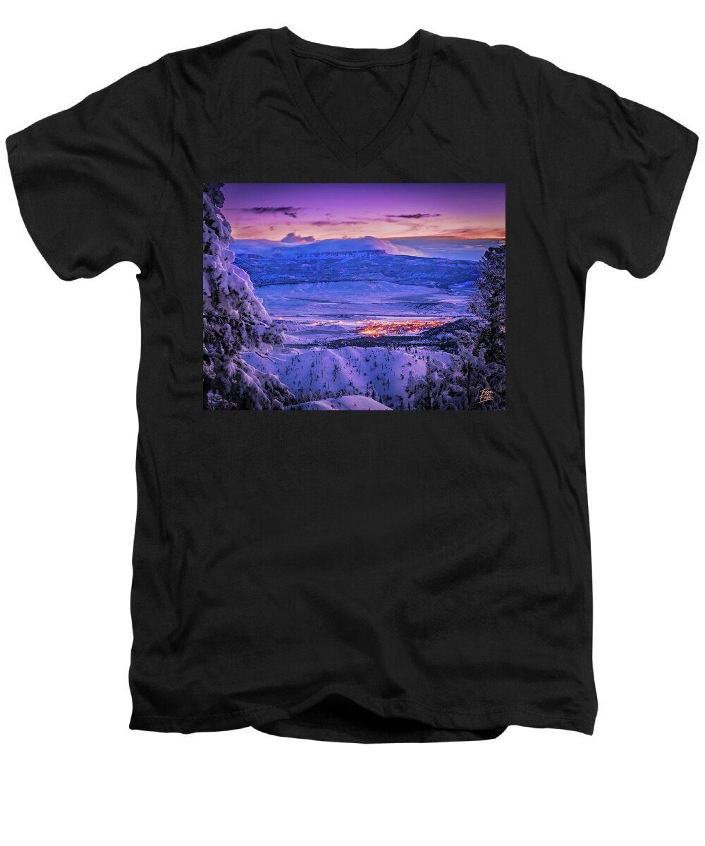 Arches Men's V-Neck T-Shirt featuring the photograph Winter Wonderland by Edgars Erglis
