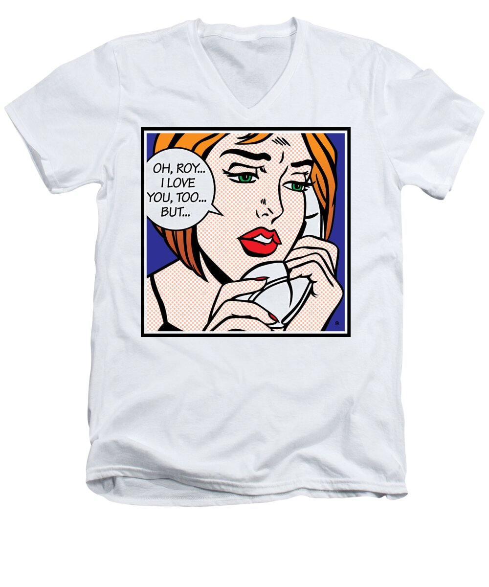 Gary Grayson Men's V-Neck T-Shirt featuring the digital art Oh Roy by Gary Grayson