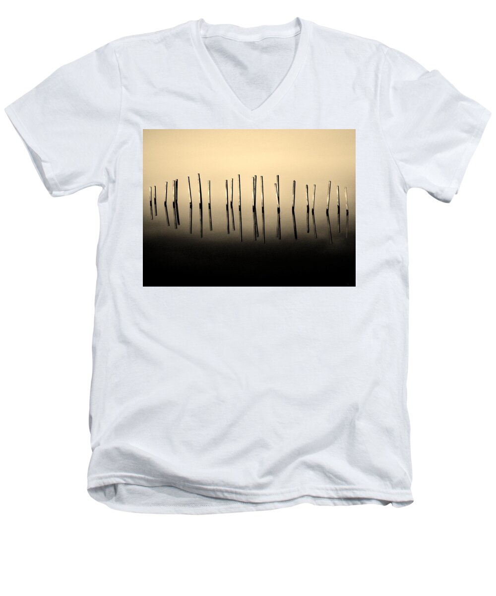 Waterscape Men's V-Neck T-Shirt featuring the photograph Palisade #1 by Bob Geary
