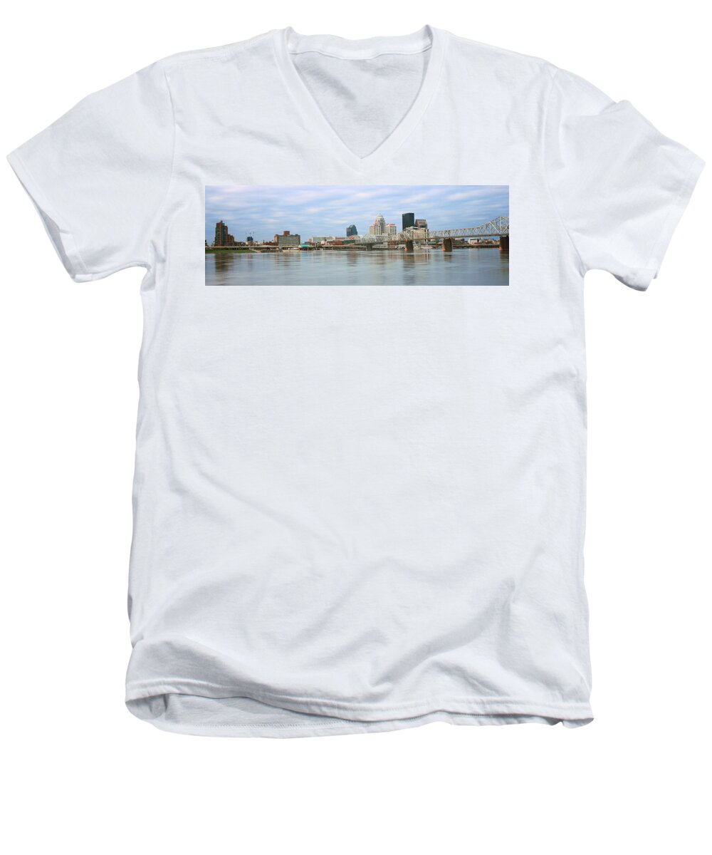 Photography Men's V-Neck T-Shirt featuring the photograph George Rogers Clark Memorial Bridge #2 by Panoramic Images