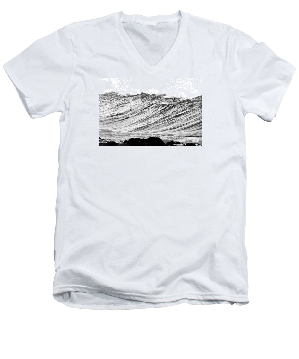 Monotone Men's V-Neck T-Shirt featuring the photograph Gold Nugget BW by Sean Davey