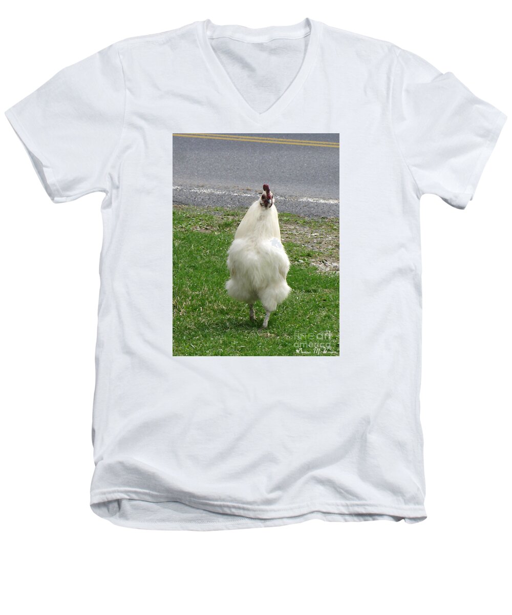 Bird Men's V-Neck T-Shirt featuring the photograph The Walk #2 by Donna Brown