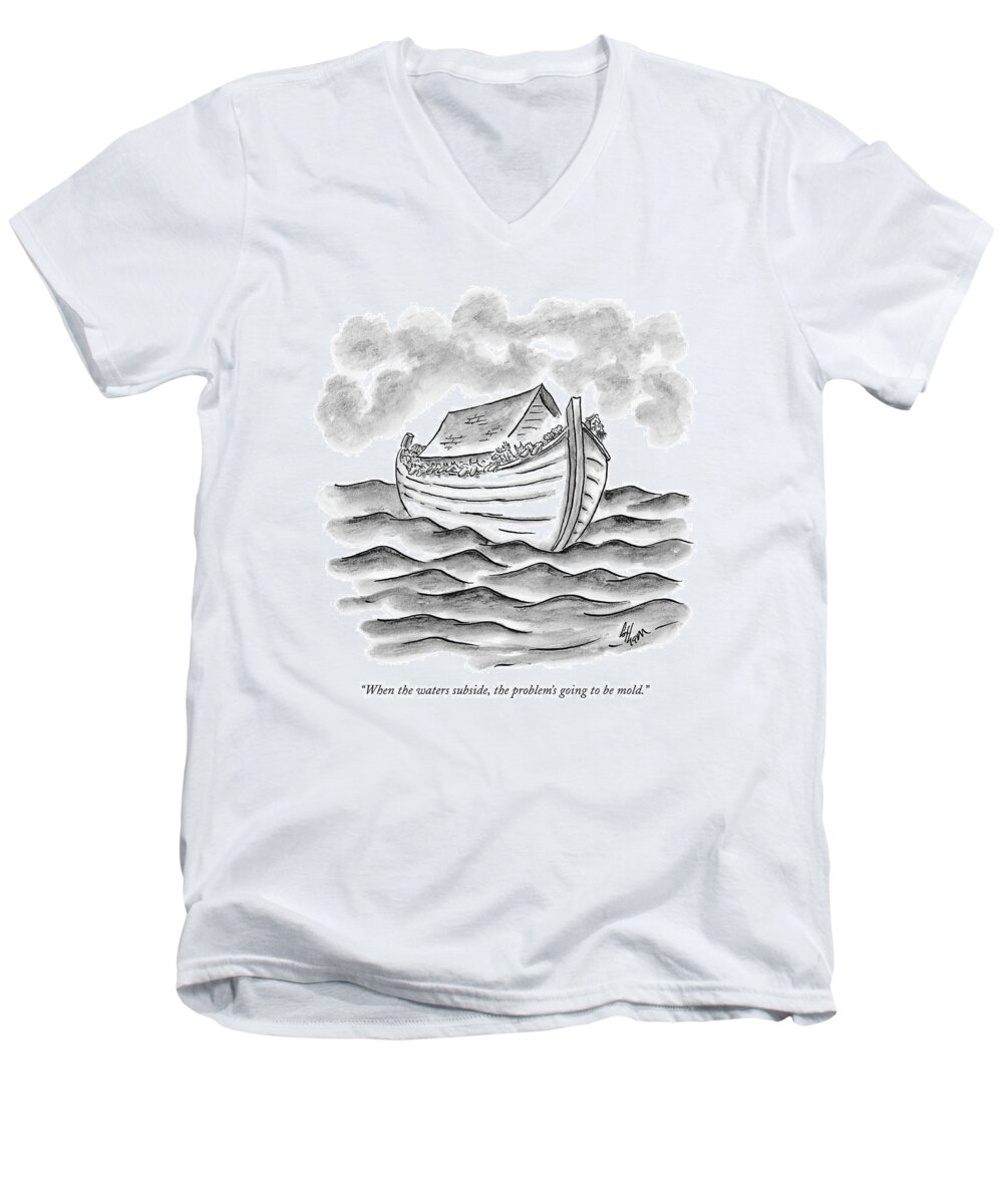 The Bible Ancient History Katrina Nature Hurricanes New Orleans

(animals On Noah's Ark Men's V-Neck T-Shirt featuring the drawing When The Waters Subside by Frank Cotham