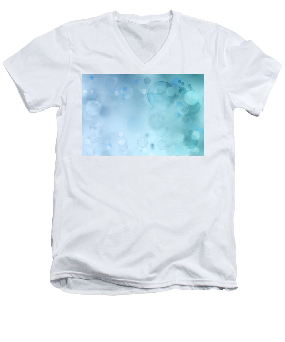 Blue Men's V-Neck T-Shirt featuring the digital art Abstract background #434 by Les Cunliffe