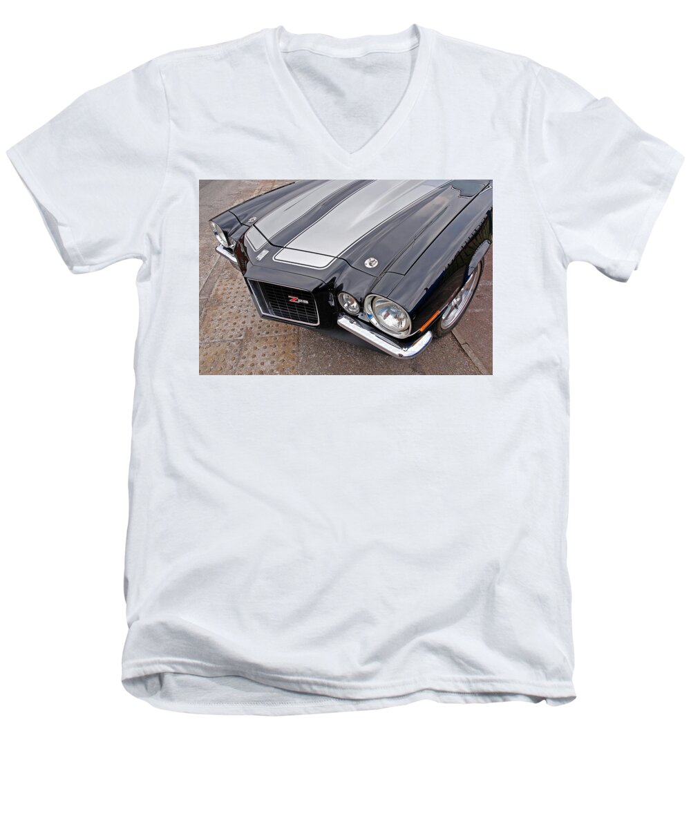Camaro Men's V-Neck T-Shirt featuring the photograph 71 Camaro Z28 by Gill Billington