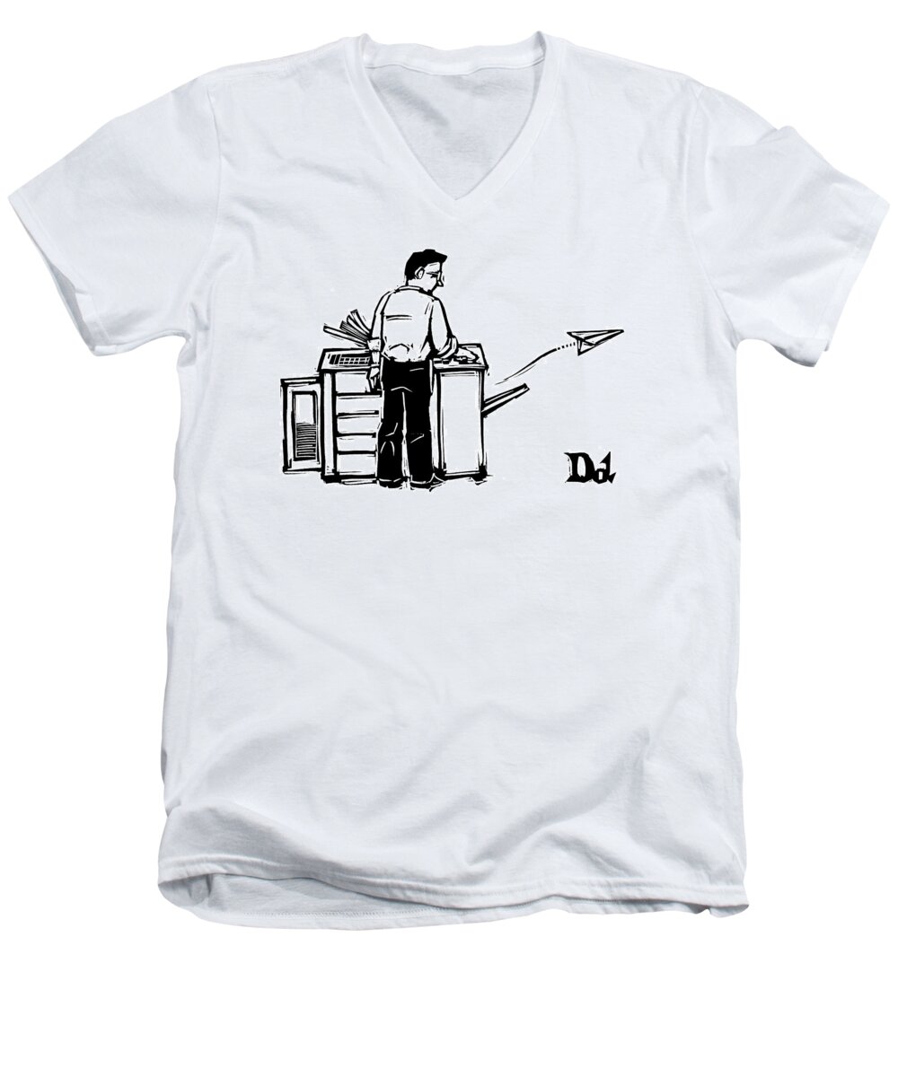 Business Management Workers Technology

(office Copy Machine Shoots Out A Paper Airplane.) 122520 Ddr Drew Dernavich Men's V-Neck T-Shirt featuring the drawing New Yorker June 5th, 2006 by Drew Dernavich