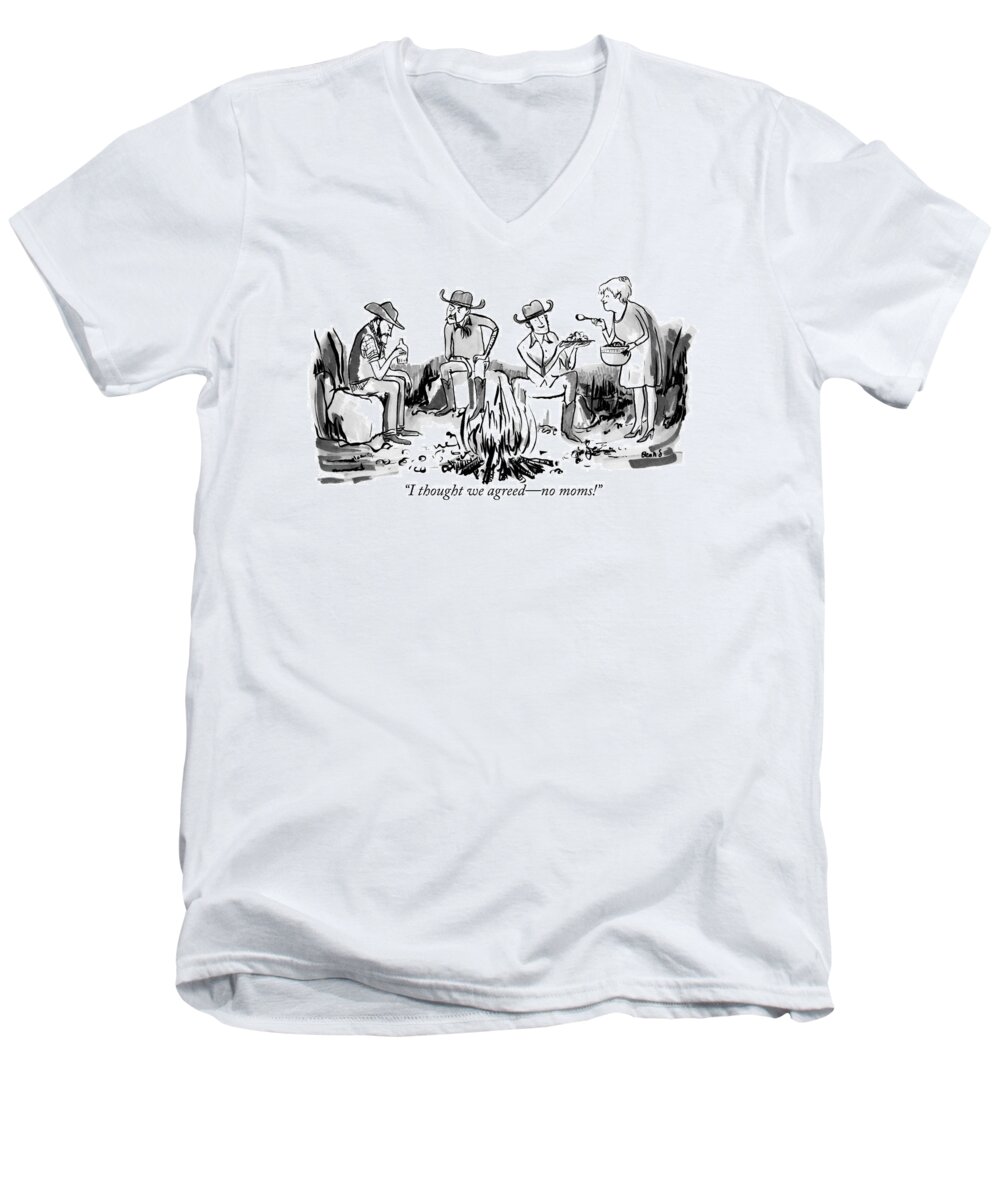 Cowboys Men's V-Neck T-Shirt featuring the drawing I Thought We Agreed by Kate Beaton and Sam Means