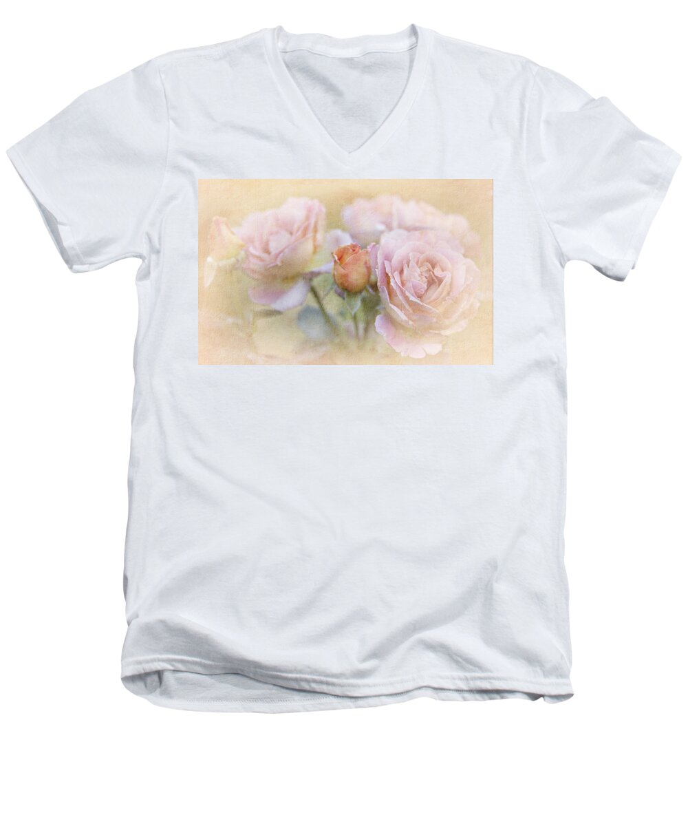 Blossoms Men's V-Neck T-Shirt featuring the photograph A Rose By Any Other Name by Theresa Tahara