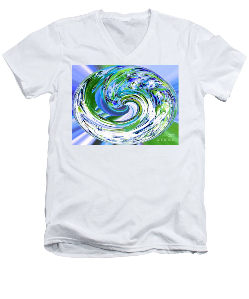 Abstract Reflections Men's V-Neck T-Shirt featuring the photograph Abstract Reflections Digital Art #3 by Robyn King