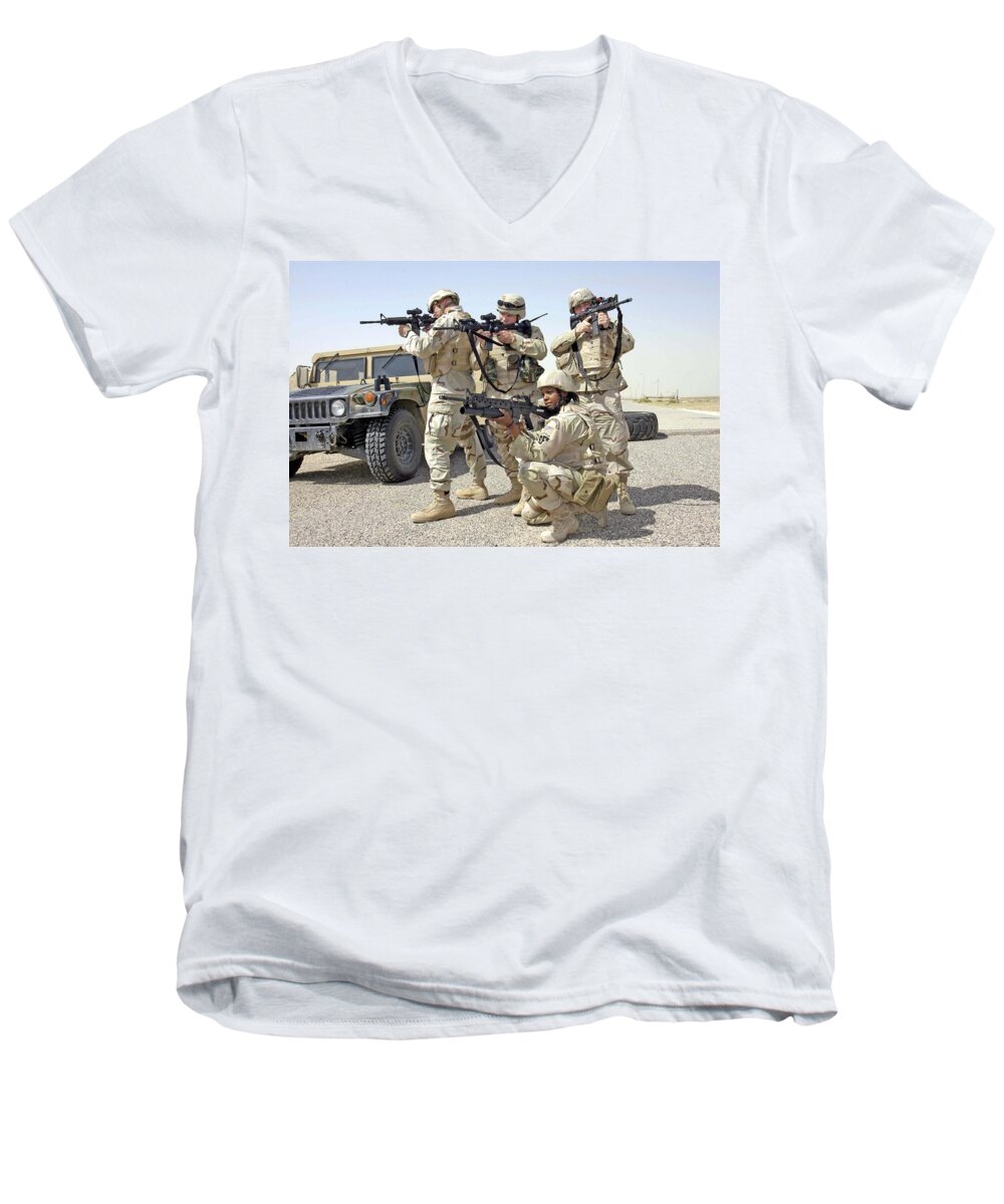 United States Men's V-Neck T-Shirt featuring the photograph Air Force Squadron by Science Source