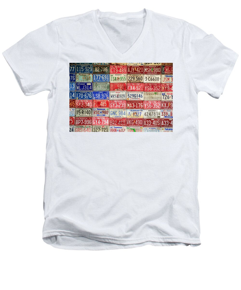 Made In America Men's V-Neck T-Shirt featuring the photograph American Transportation by Steven Bateson