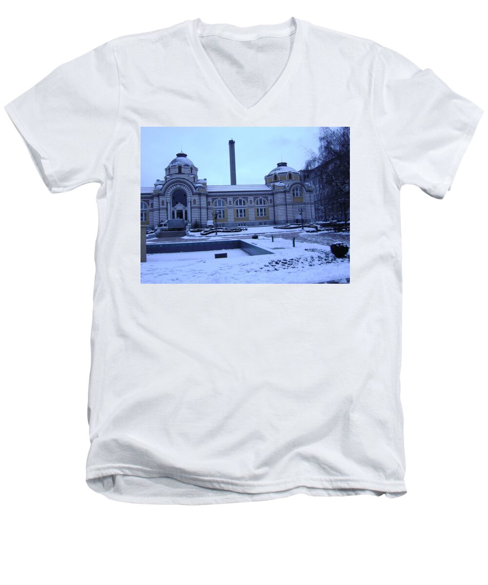 Architecture Men's V-Neck T-Shirt featuring the photograph Architecture by Moshe Harboun
