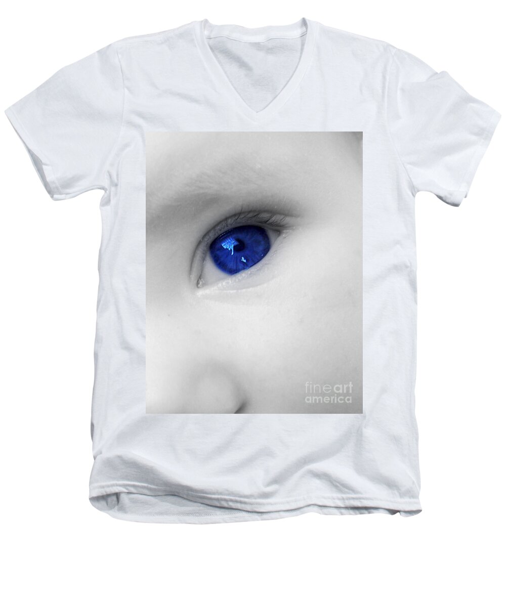 Baby Blue Men's V-Neck T-Shirt featuring the photograph Baby Blue by Nina Ficur Feenan