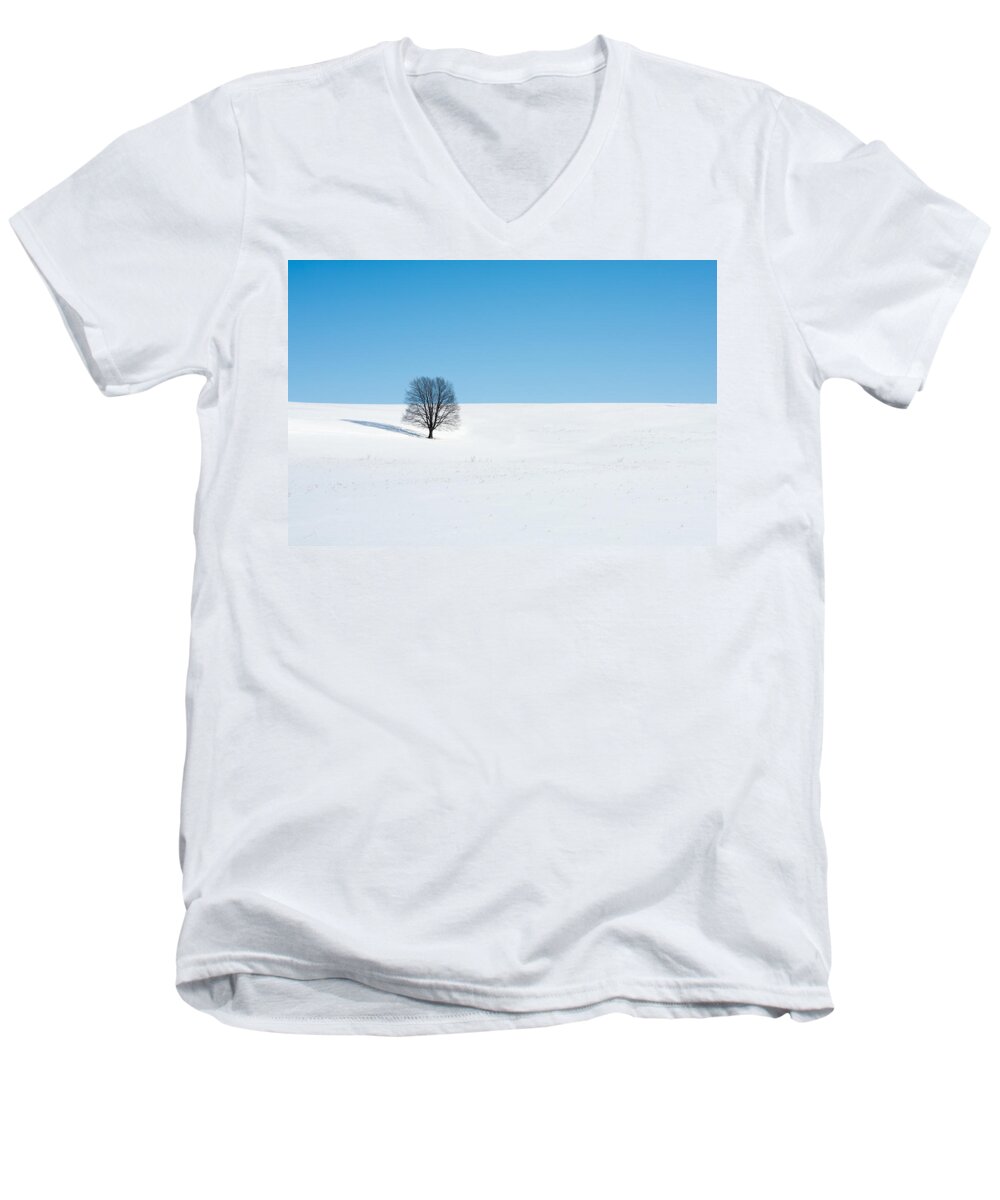 Snow Men's V-Neck T-Shirt featuring the photograph Balance by Todd Klassy
