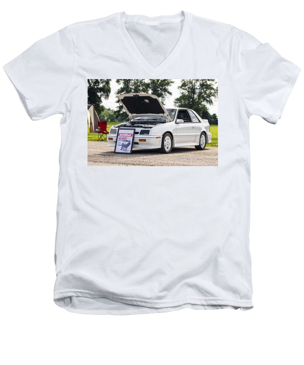 Dodge Men's V-Neck T-Shirt featuring the photograph Birthday Car 05 by Josh Bryant