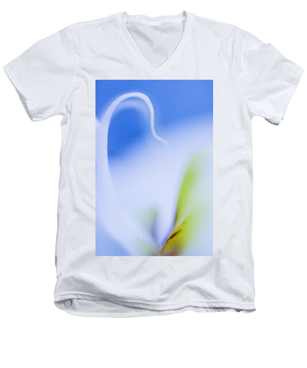 Orchid Men's V-Neck T-Shirt featuring the photograph Blue Orchid Abstract by Bradley R Youngberg