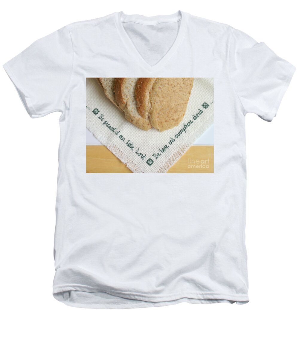 Blessing Men's V-Neck T-Shirt featuring the photograph Bread of Life by Ann Horn