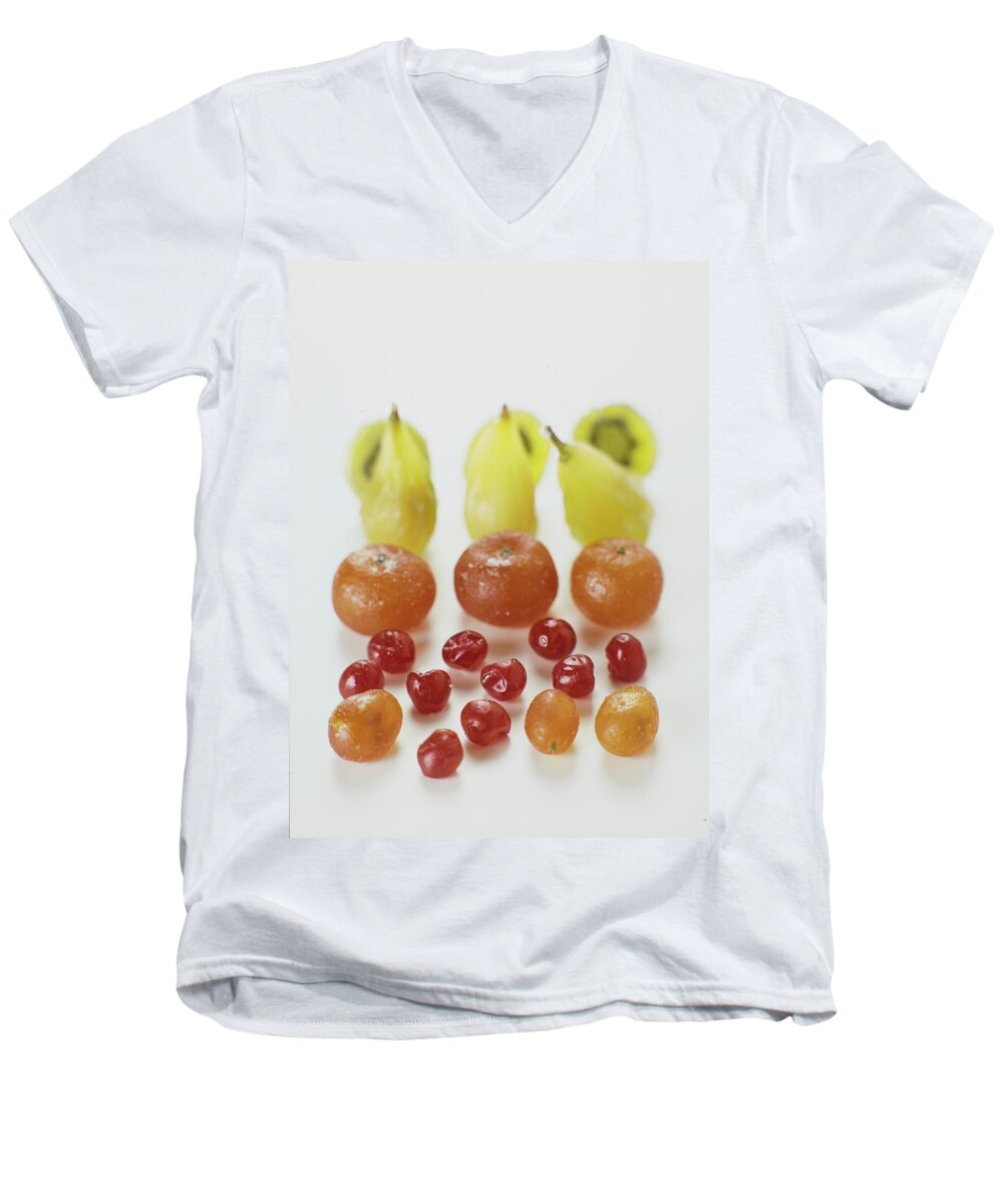 Cooking Men's V-Neck T-Shirt featuring the photograph Candied Fruit by Romulo Yanes