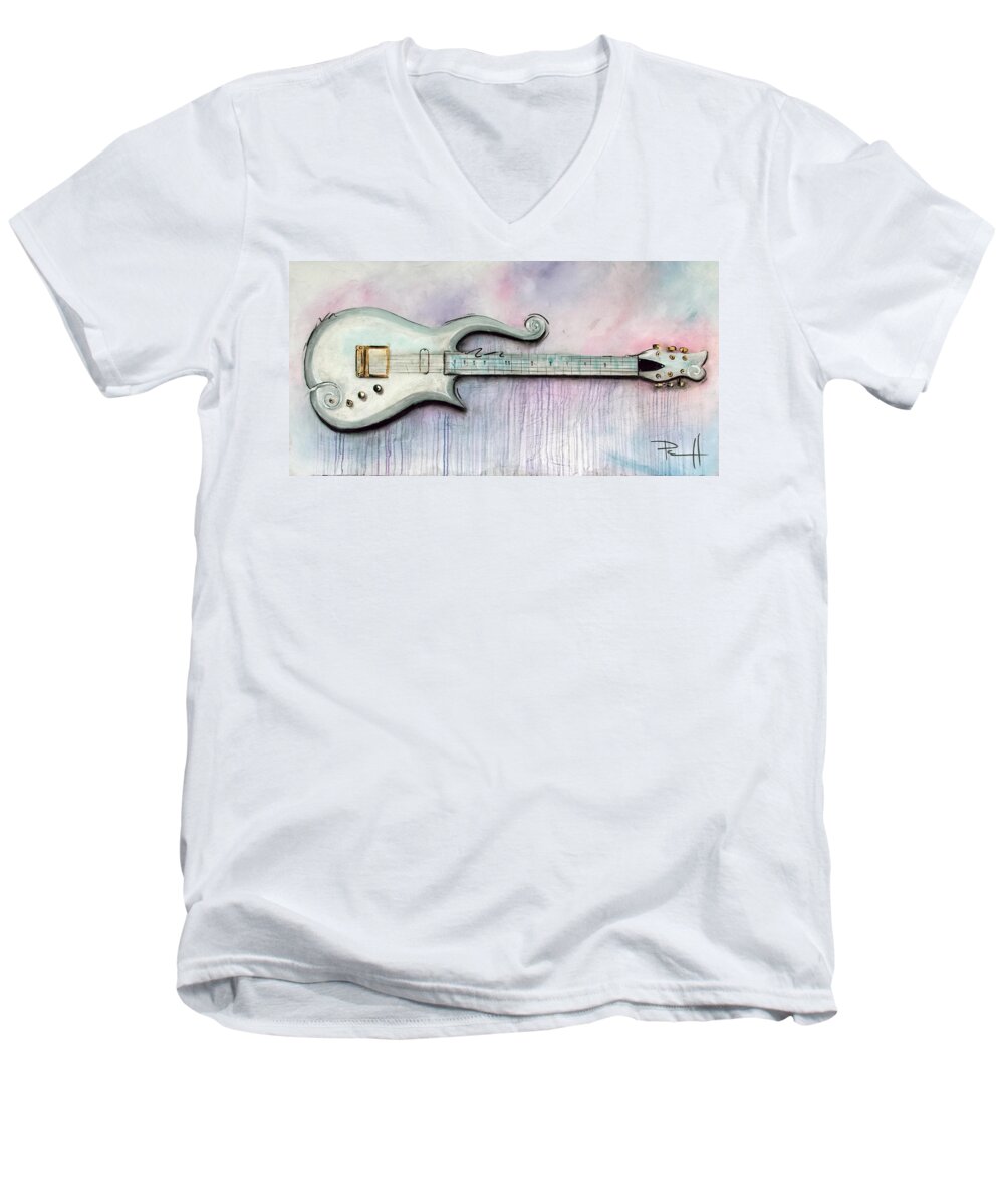 Prince Men's V-Neck T-Shirt featuring the painting Cloud by Sean Parnell