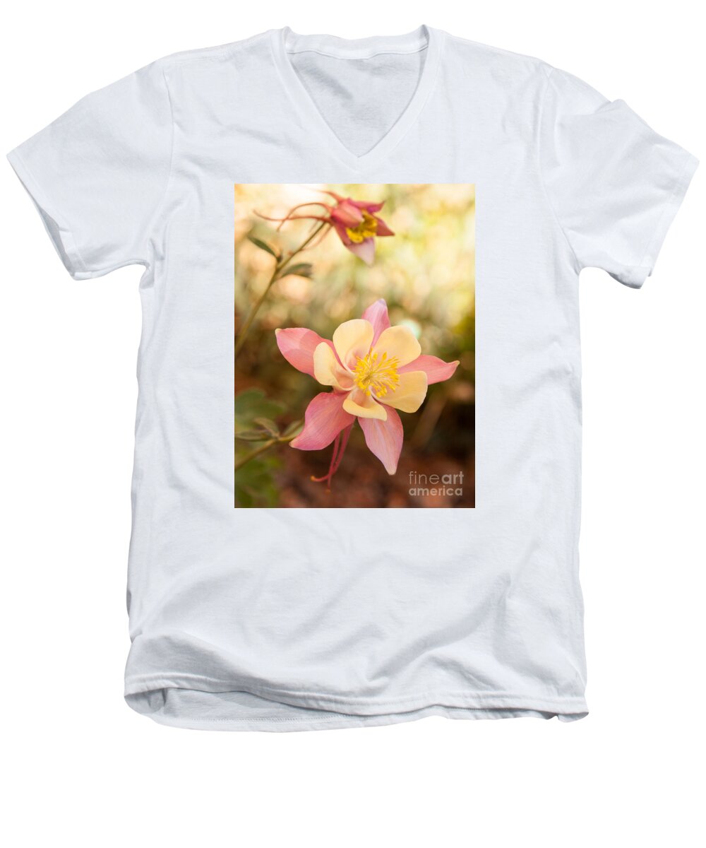  Men's V-Neck T-Shirt featuring the photograph Columbine by Roselynne Broussard