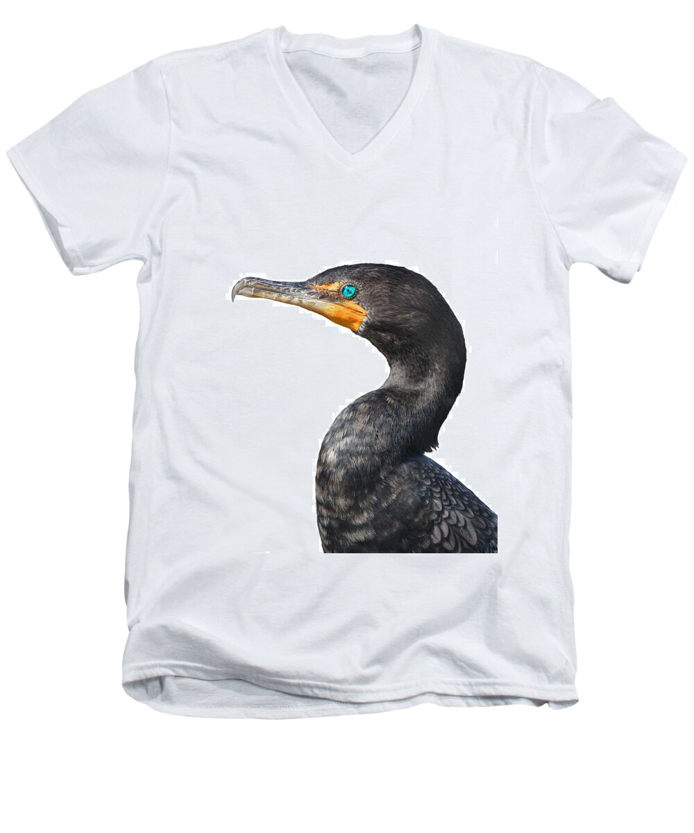 Fly Men's V-Neck T-Shirt featuring the photograph Cormorant by Rudy Umans