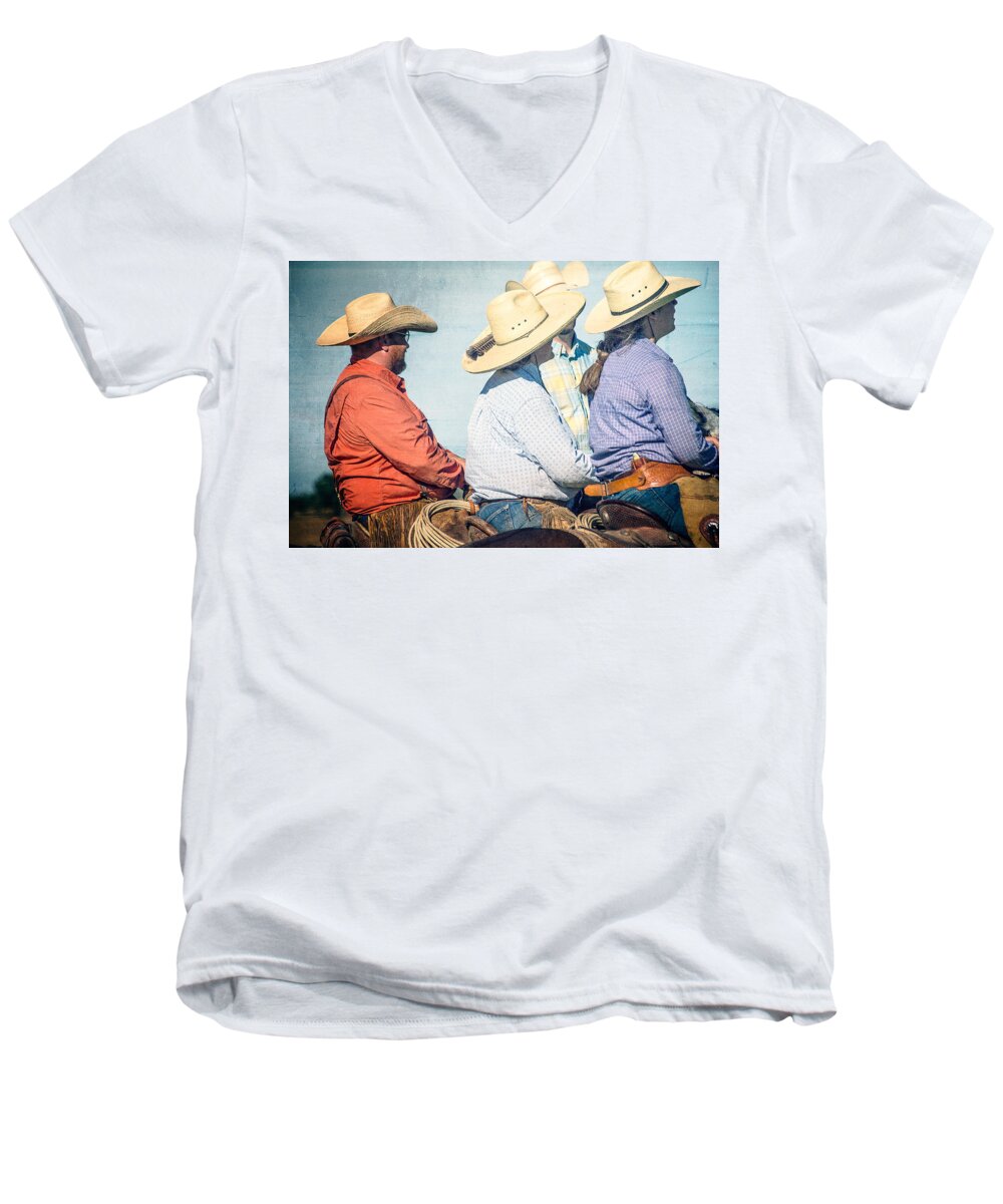 Made In America Men's V-Neck T-Shirt featuring the photograph Cowboy Colors by Steven Bateson