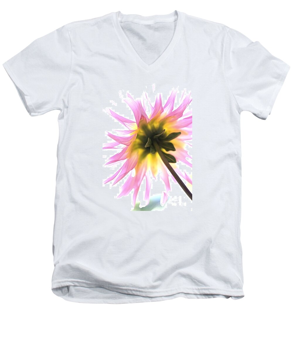 Dahlia Flower Men's V-Neck T-Shirt featuring the photograph Dahlia Flower by Joy Watson