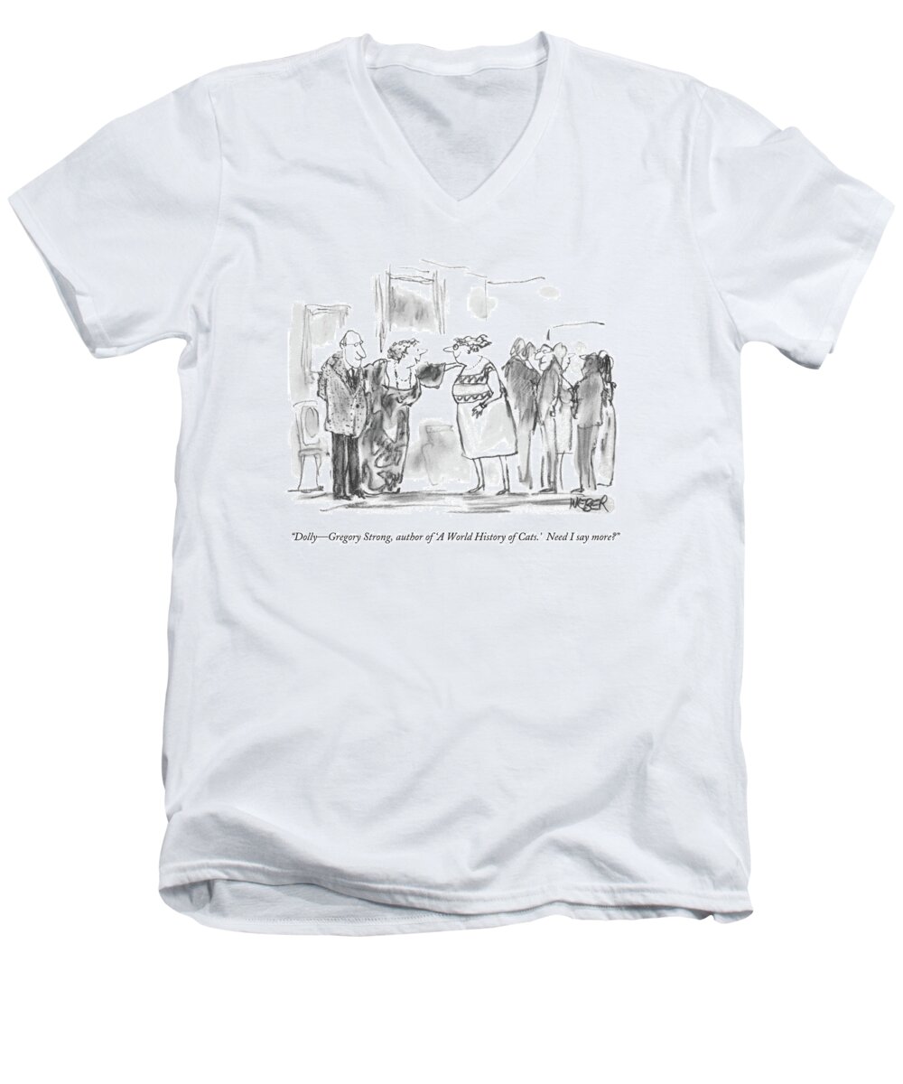 Animals Men's V-Neck T-Shirt featuring the drawing Dolly - Gregory Strong by Robert Weber