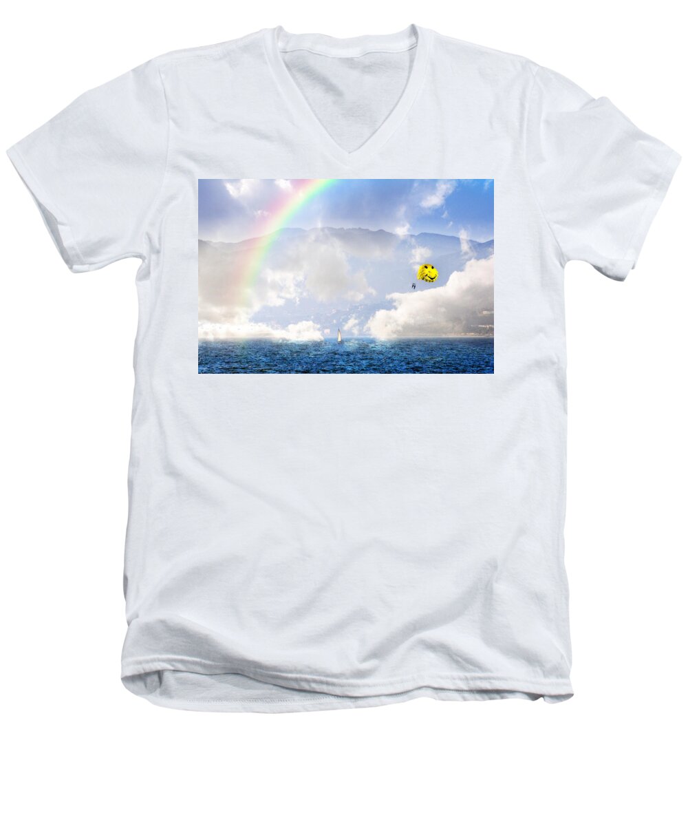 Landscape Men's V-Neck T-Shirt featuring the photograph Dont Worry Be Happy by Lynn Bauer