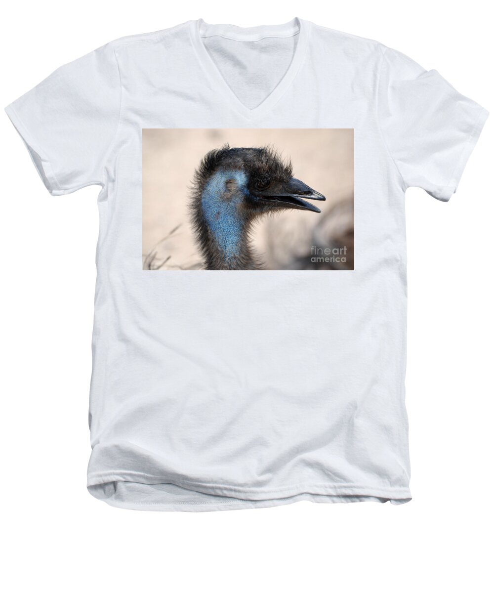 Emu Men's V-Neck T-Shirt featuring the photograph Emu by DejaVu Designs