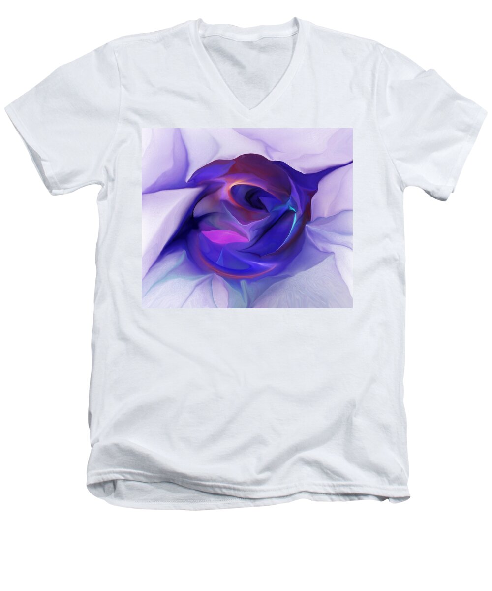 Fine Art Men's V-Neck T-Shirt featuring the digital art Energing Artist by David Lane