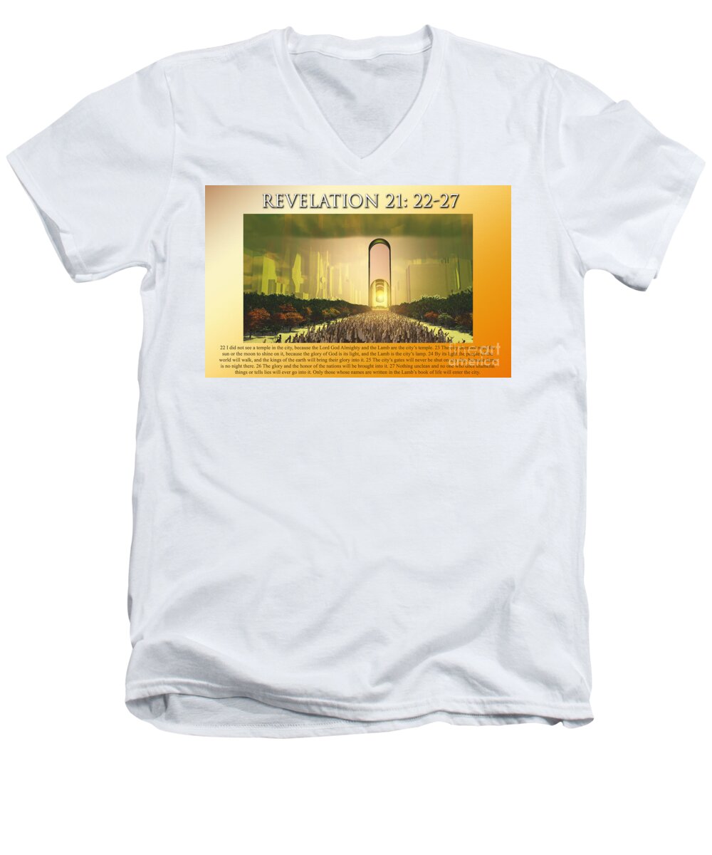 Heaven Men's V-Neck T-Shirt featuring the digital art Entering God's Home by William Ladson