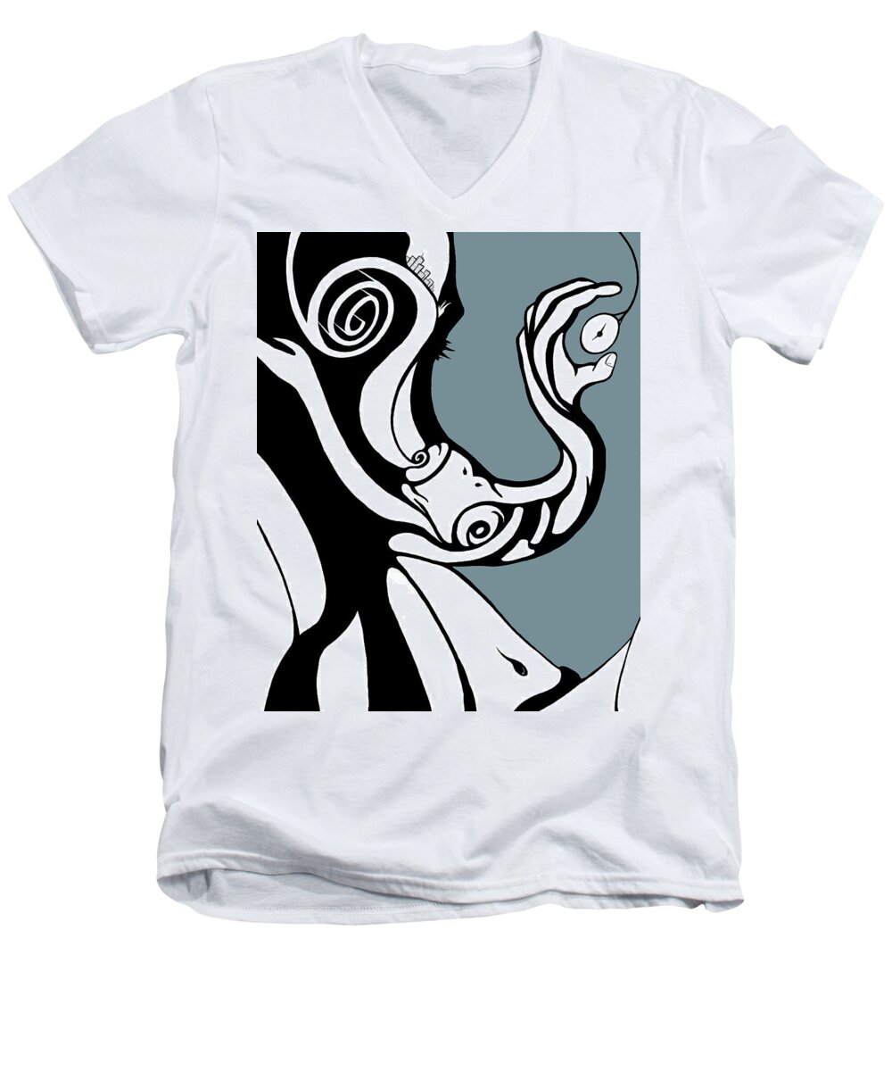 Tree Men's V-Neck T-Shirt featuring the digital art Finding Time by Craig Tilley