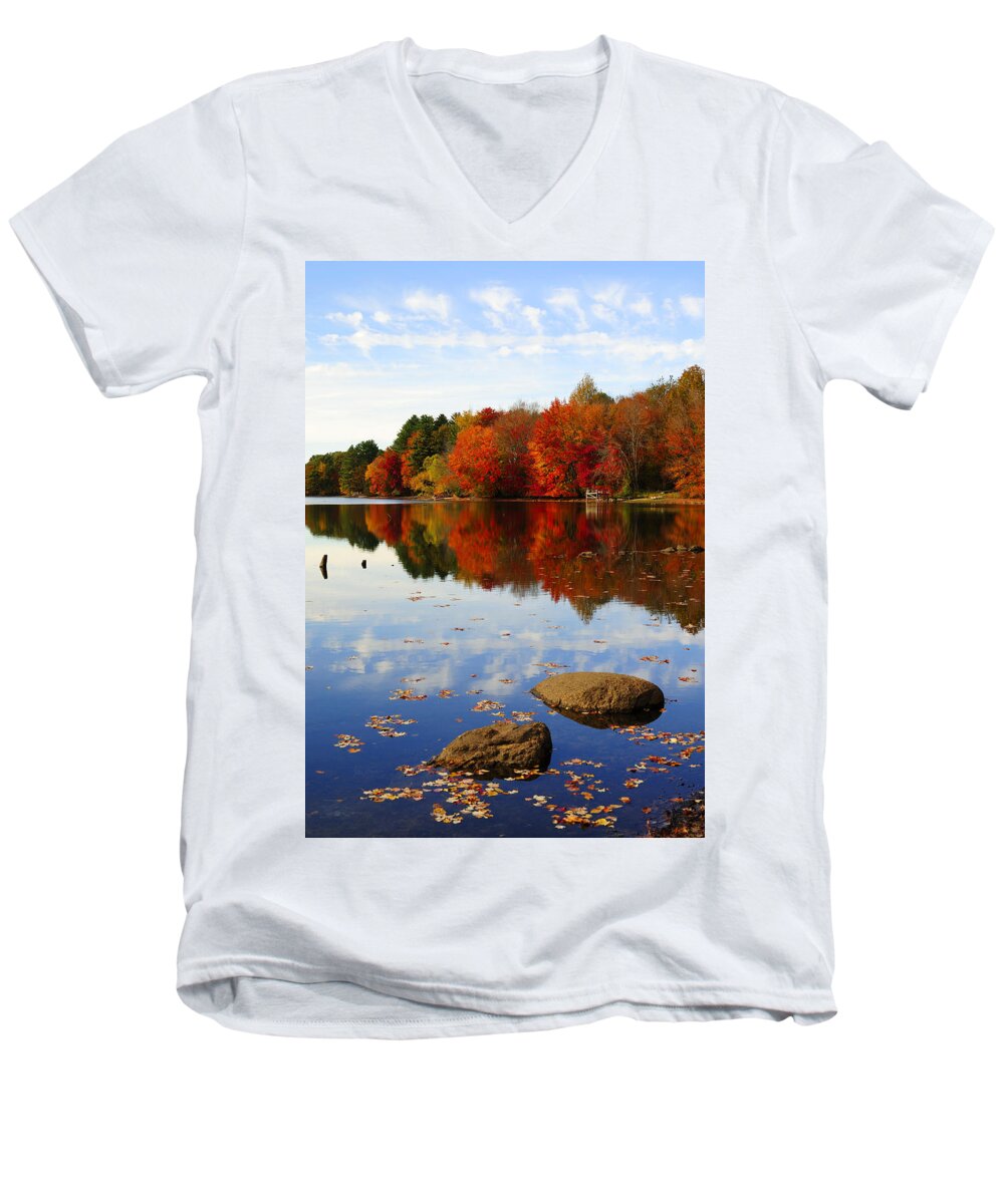 Autumn Men's V-Neck T-Shirt featuring the photograph Forever Autumn by Luke Moore
