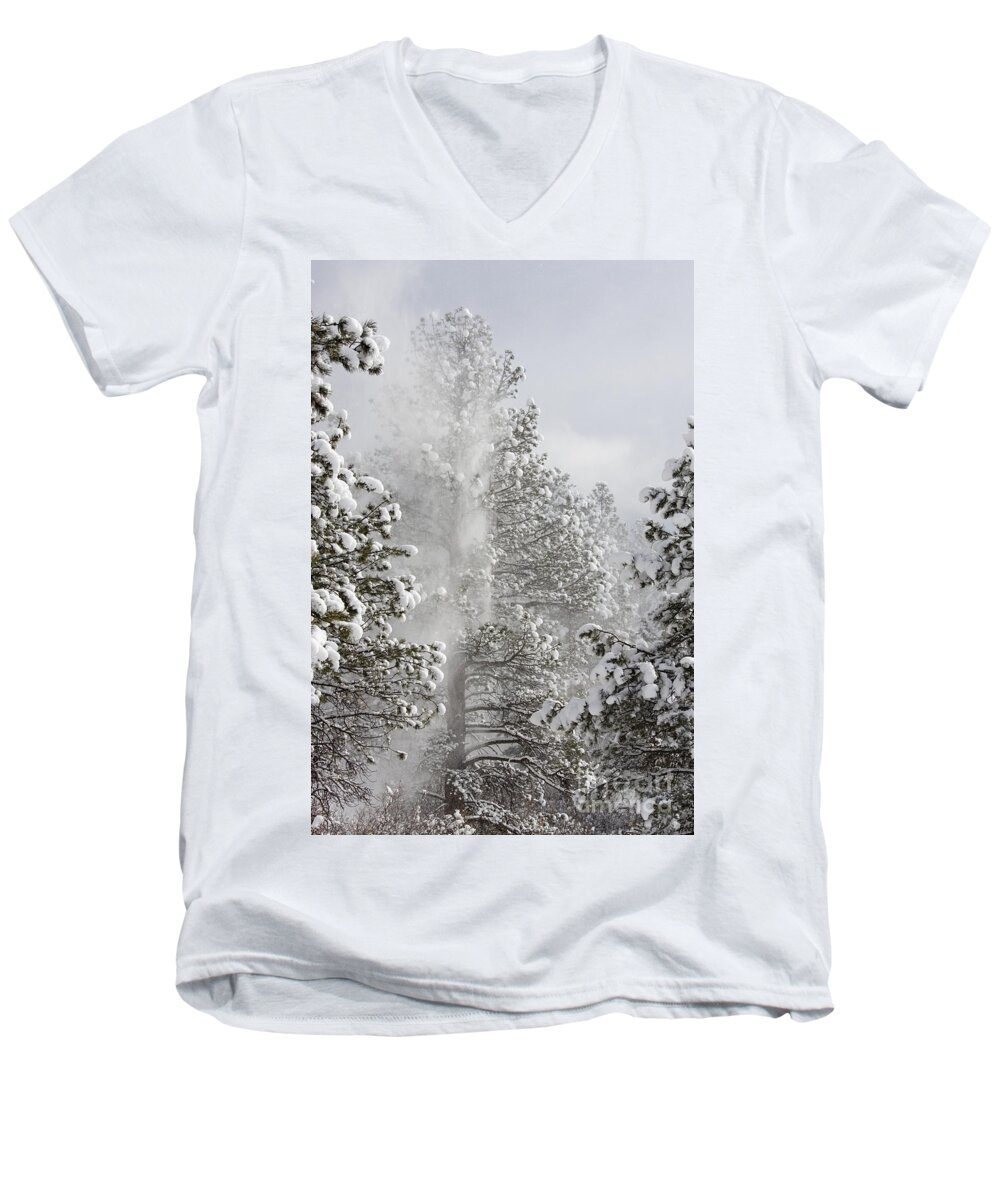 Beautiful Men's V-Neck T-Shirt featuring the photograph Fresh Snow by Steven Krull