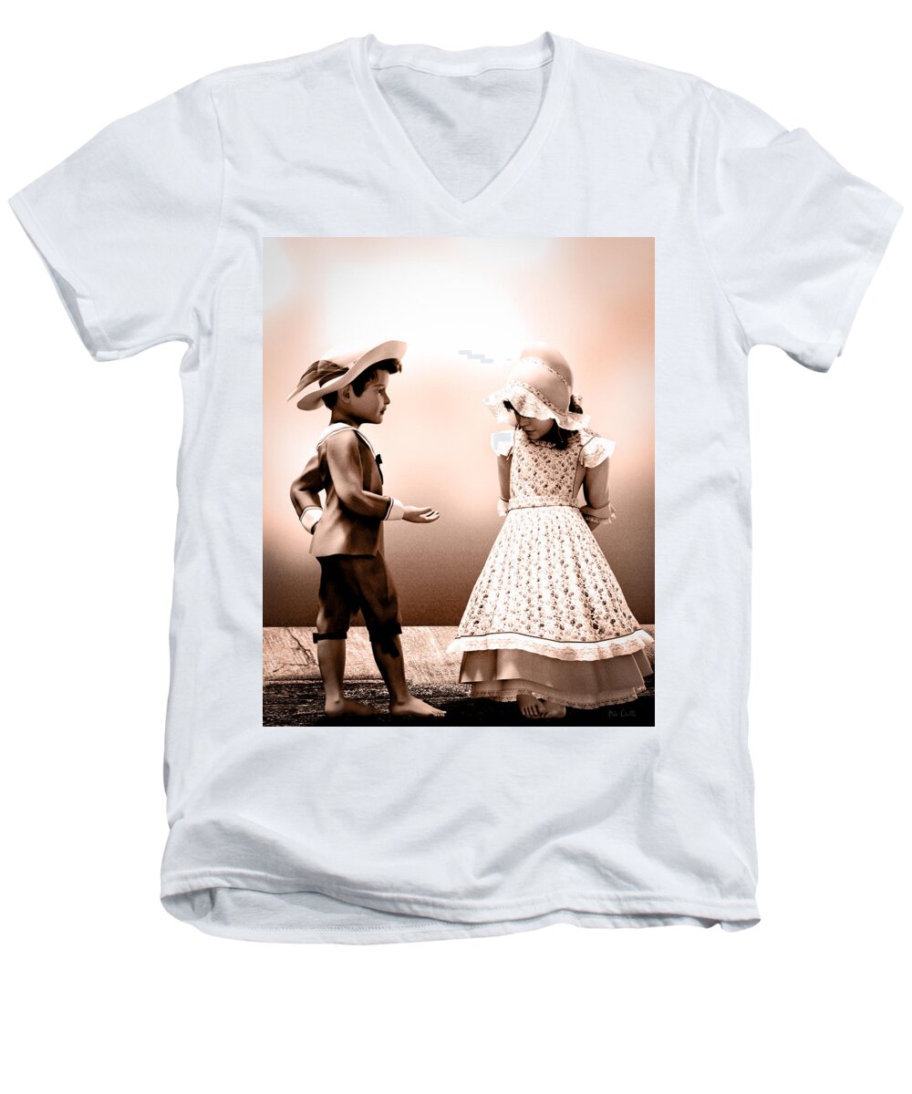 Girl Men's V-Neck T-Shirt featuring the photograph Give It Back by Bob Orsillo