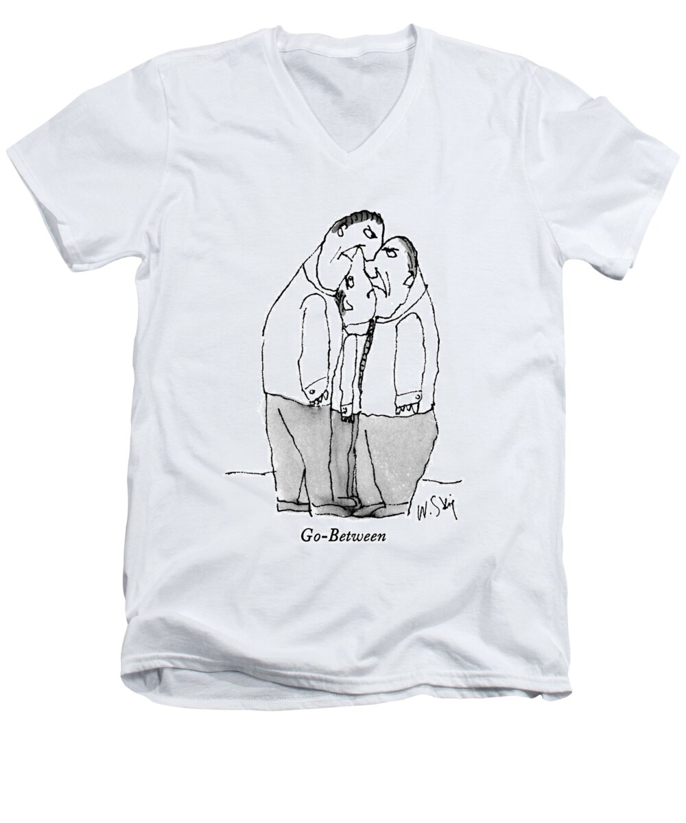 Cliche Men's V-Neck T-Shirt featuring the drawing Go-between by William Steig