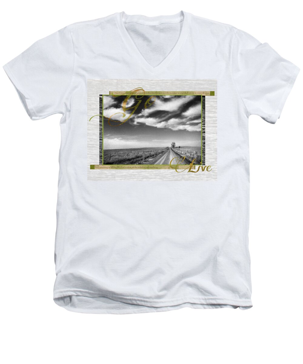 Landscape Men's V-Neck T-Shirt featuring the photograph Go Live by Eric Benjamin