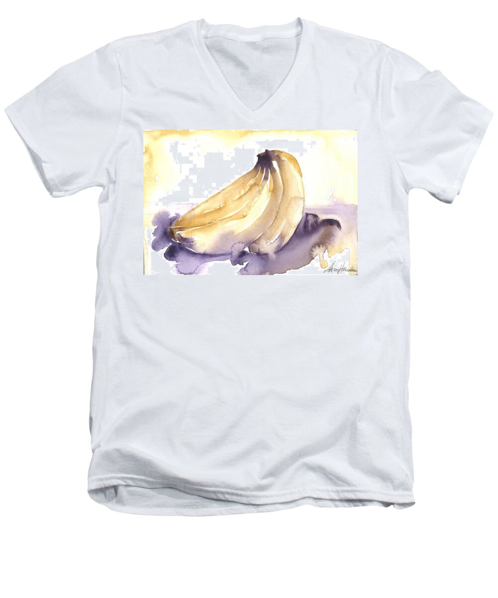 Owl Men's V-Neck T-Shirt featuring the painting Going Bananas 1 by Sherry Harradence