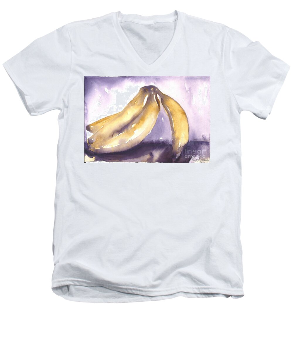 Owl Men's V-Neck T-Shirt featuring the painting Gone Bananas 2 by Sherry Harradence