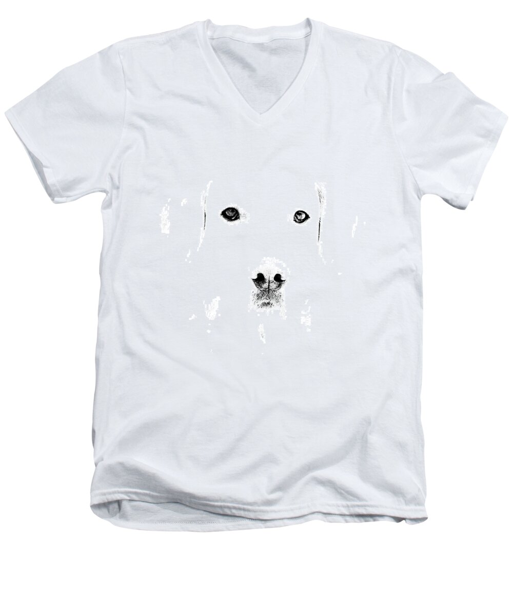 Dog Men's V-Neck T-Shirt featuring the photograph Dog face by Mike Santis