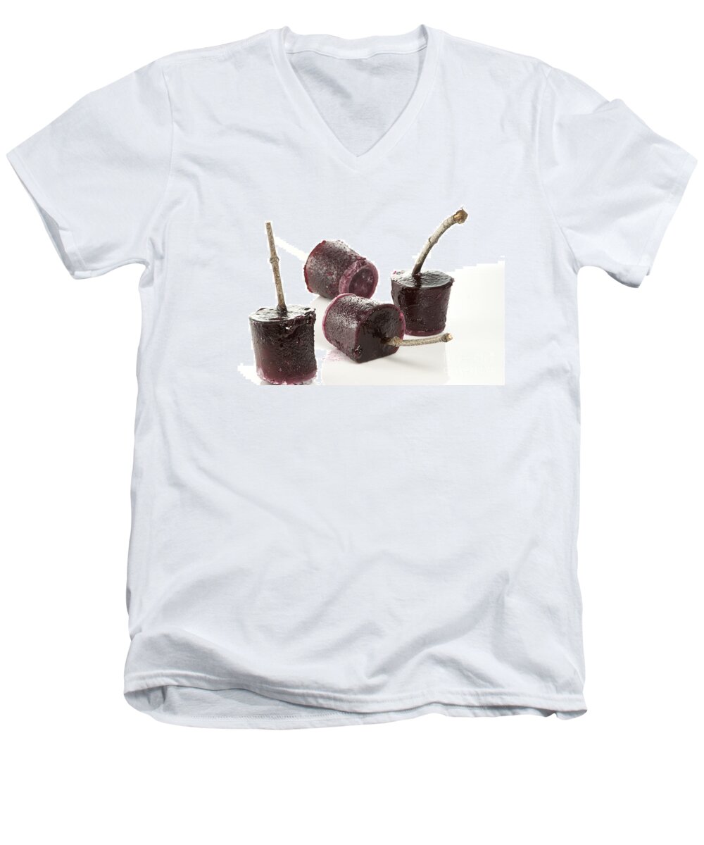 Blue Men's V-Neck T-Shirt featuring the photograph Homemade Popsicles by Juli Scalzi