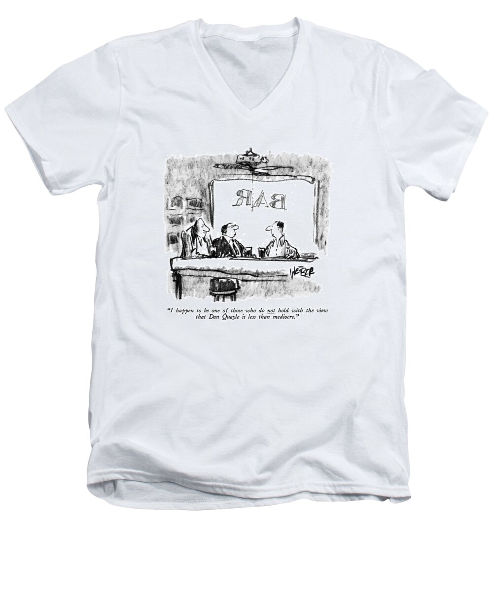 
Incompetents Men's V-Neck T-Shirt featuring the drawing I Happen To Be One Of Those Who Do Not Hold by Robert Weber