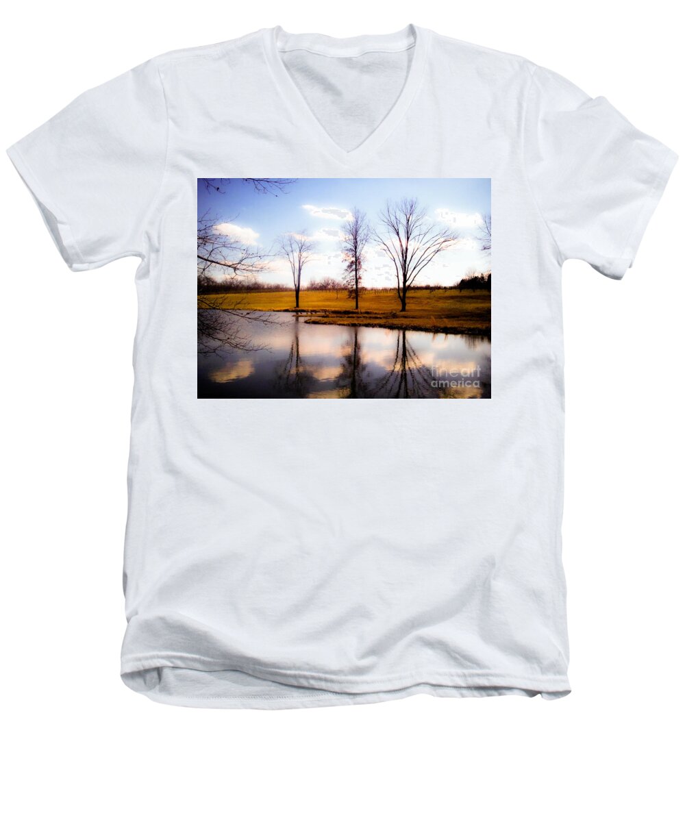 Landscape Men's V-Neck T-Shirt featuring the photograph In The Mood by Peggy Franz