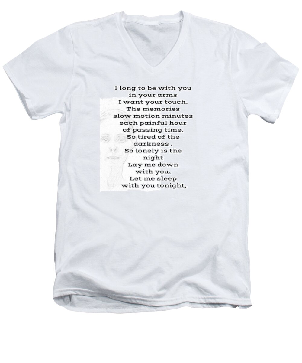  #nonobjective Men's V-Neck T-Shirt featuring the photograph Insomnia by Lisa Piper