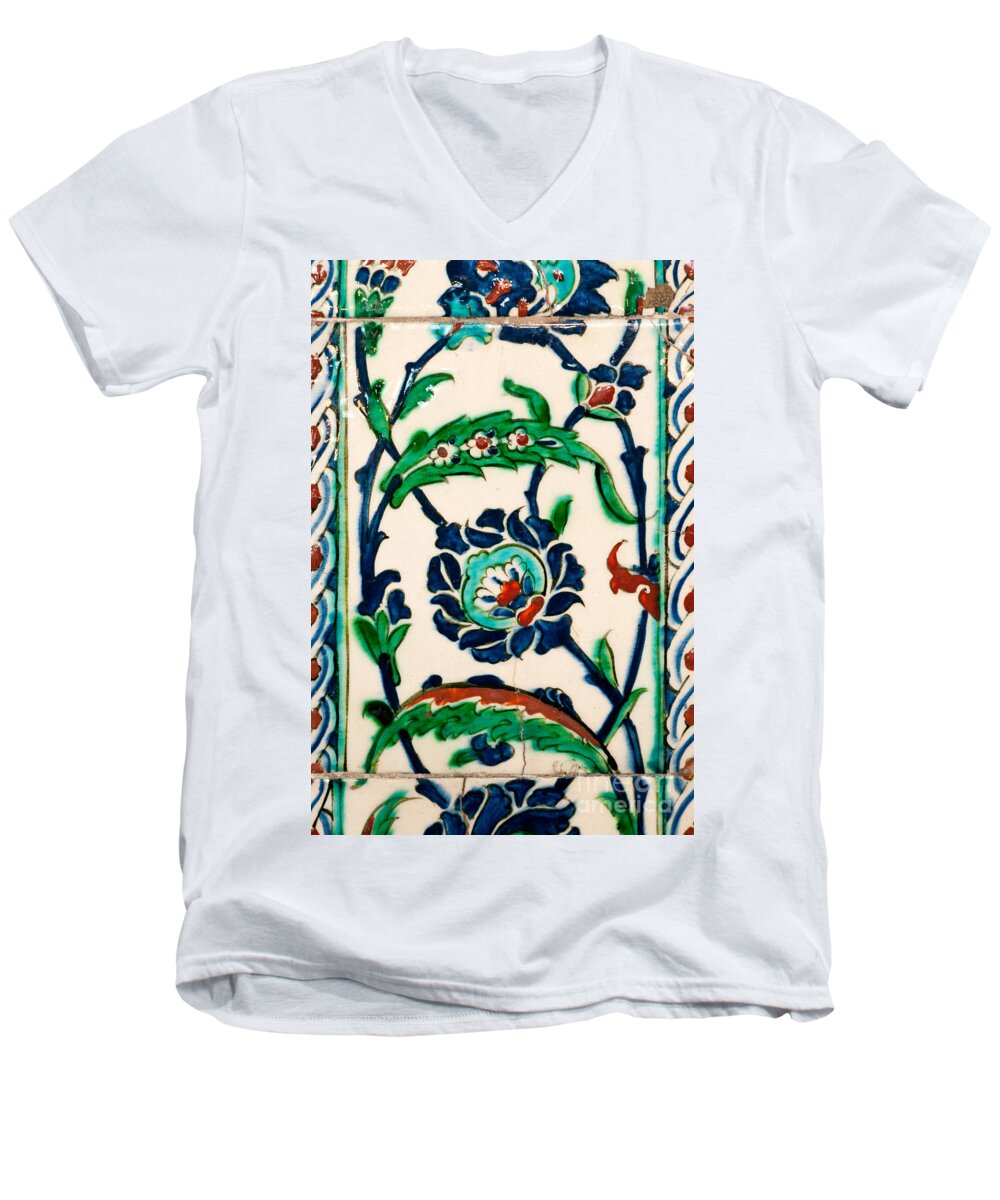 Istanbul Men's V-Neck T-Shirt featuring the photograph Iznik 20 by Rick Piper Photography