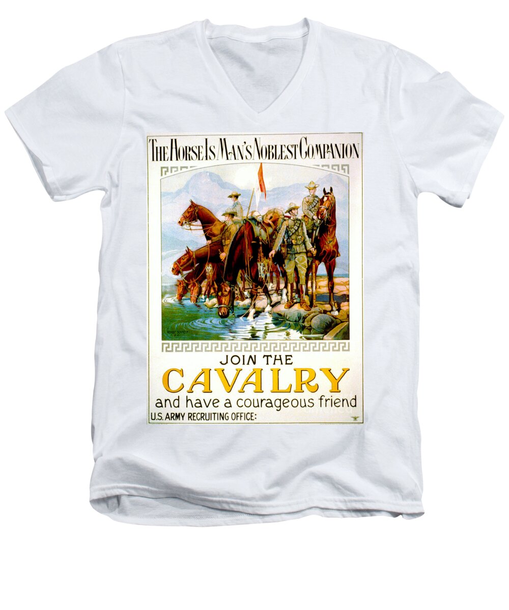 Join Cavalry 1920 Men's V-Neck T-Shirt featuring the photograph Join the Cavalry 1920 by Padre Art