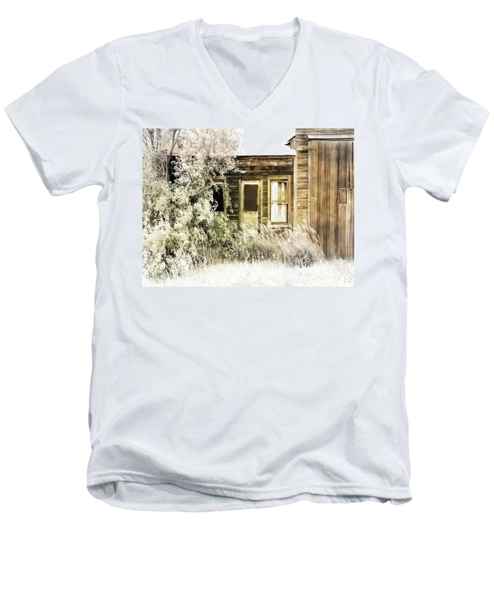Buildings Men's V-Neck T-Shirt featuring the photograph Washed Out by John Anderson