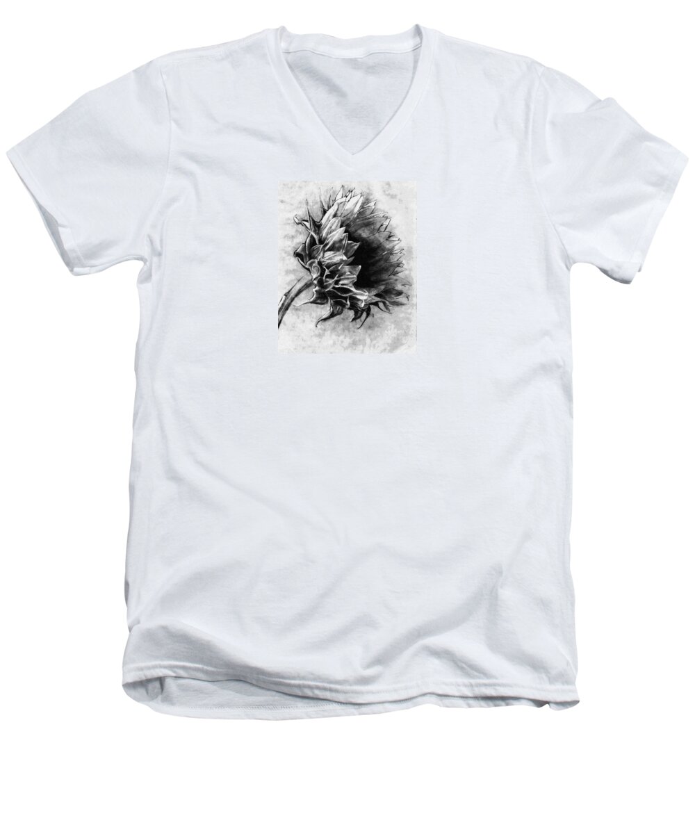 Sunflower Sketch Men's V-Neck T-Shirt featuring the photograph Morning Sun by I'ina Van Lawick